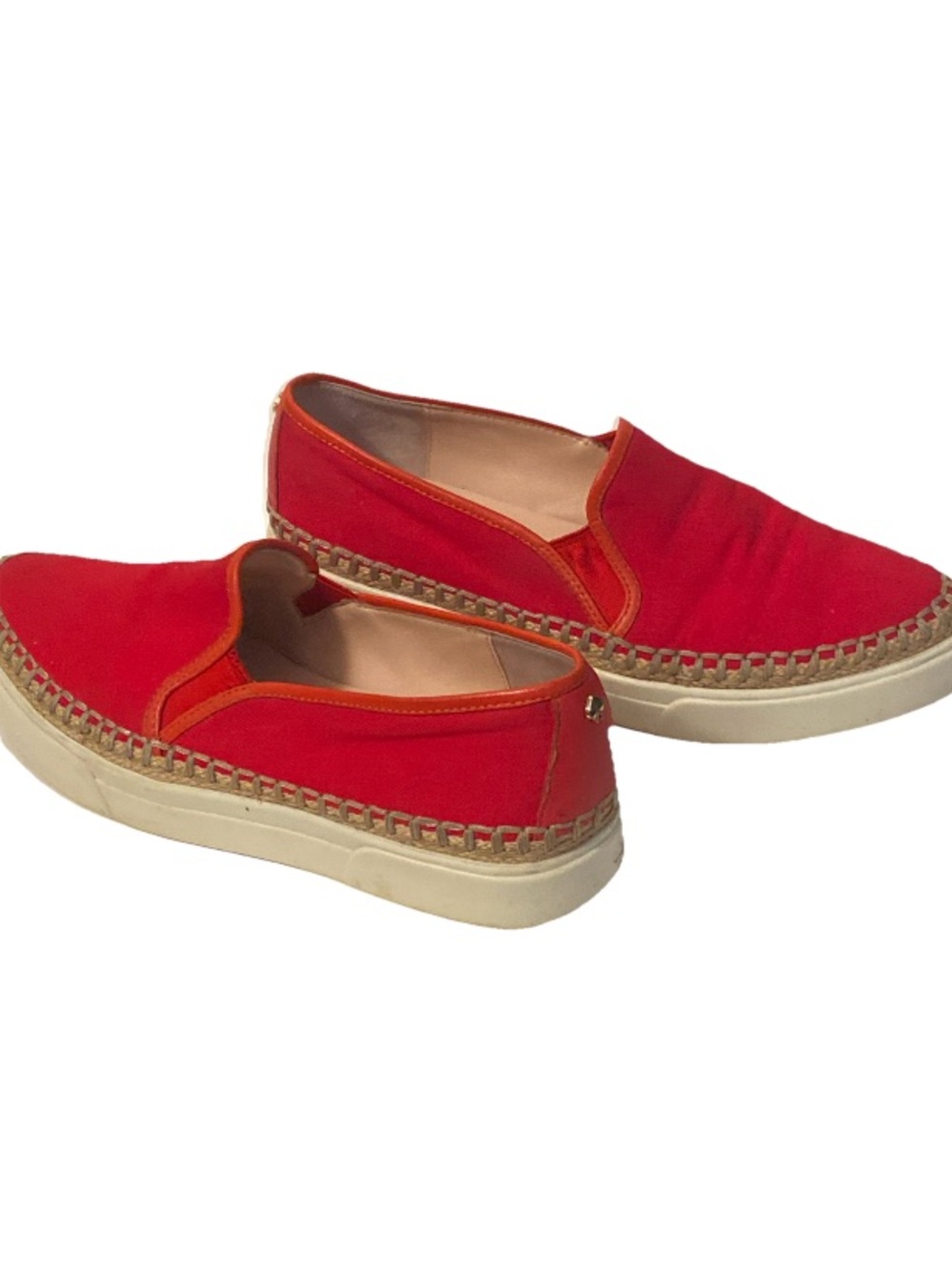 Kate Spade NY Red Canvas Espadrille Slip-on flat shoes sz 6.5